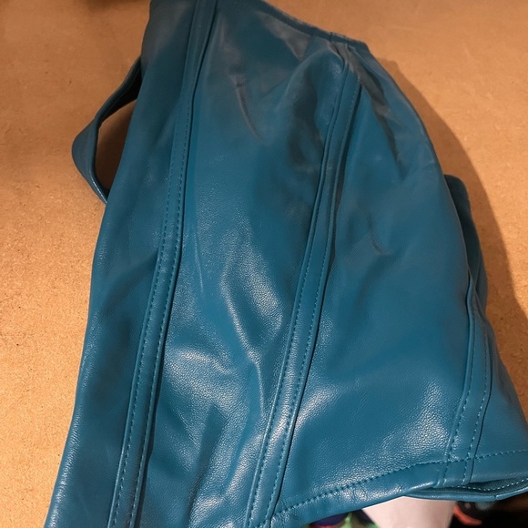 Sincerely Jules faux leather cropped corset top blue size medium bustier - Picture 8 of 9